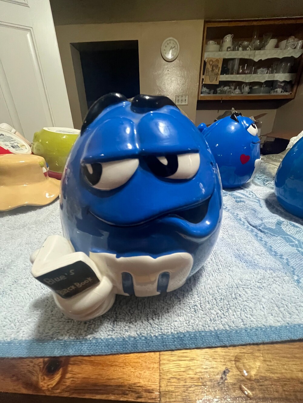 M&M's Blue Character Cookie Jar Ceramic Collectible Candy Container